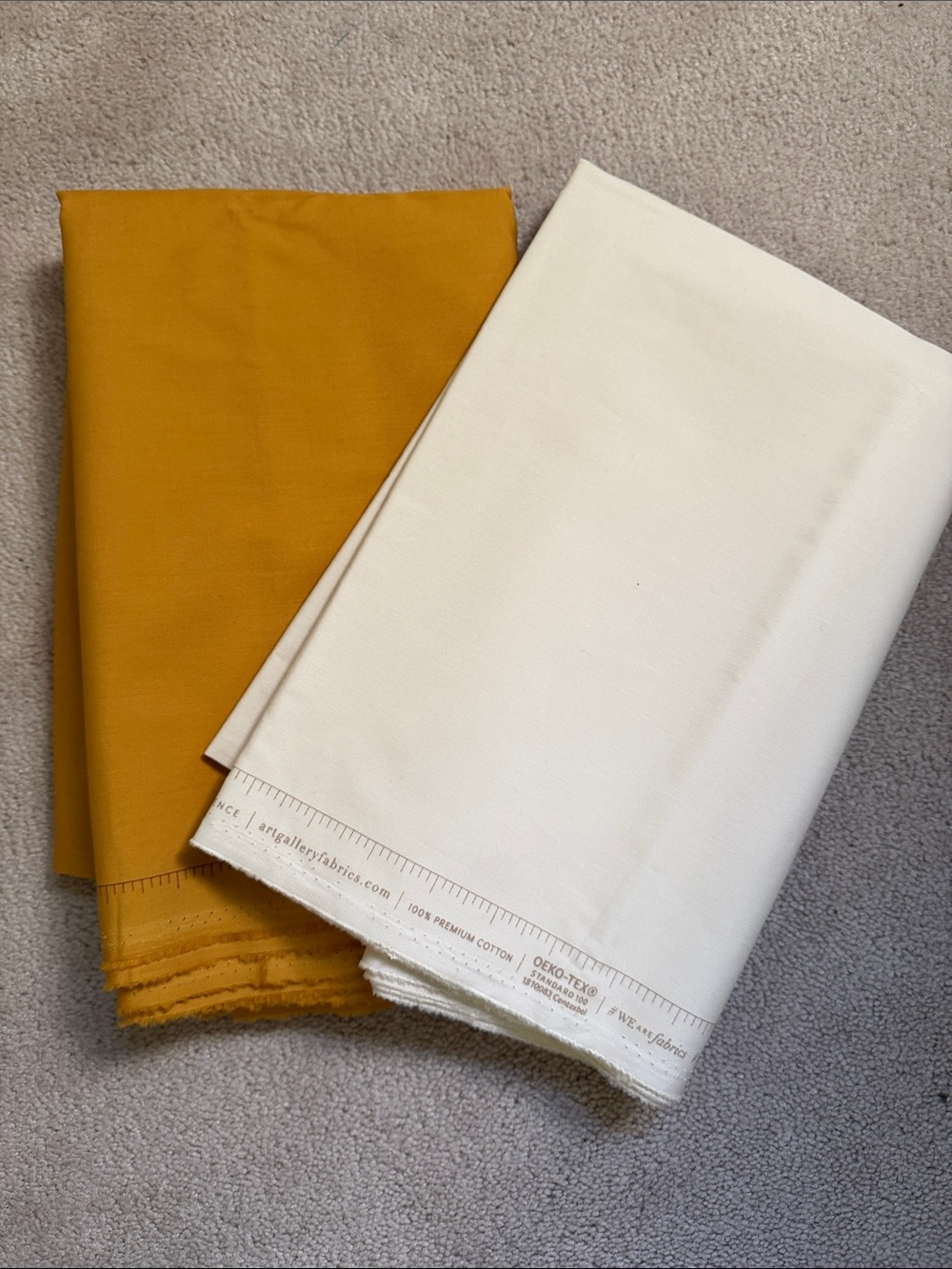 Art Gallery Fabrics Mustard and Cream Premium Cotton Fabric